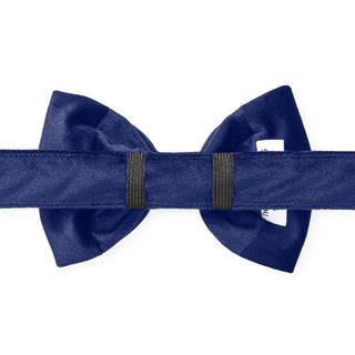 Navy Velvet Dog Bow Tie - Large