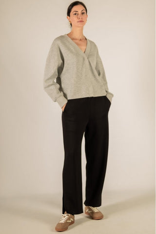 P. CILL butter modal wide leg pants with bottom slits and elastic waistband, JSQ Mercantile – a women’s boutique and gift shop in La Grange, IL