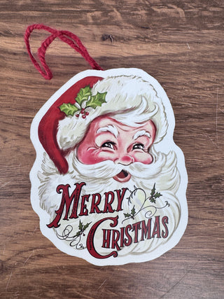 Jolly Vintage Inspired Santa with Merry Christmas - Wooden Ornament