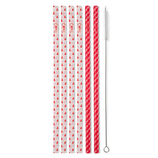 Santa Baby + Candy Cane Reusable Straw Set