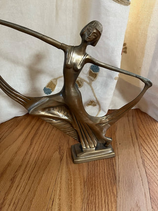 Brass Art Deco Dancing Woman (as Is)