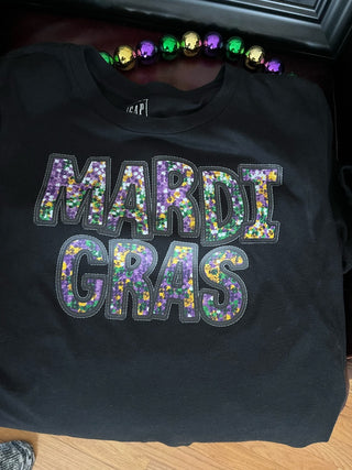 Mardi Gras Black Tshirt