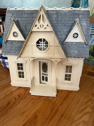 White/Gray Cottage 2 Story Dollhouse