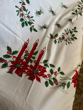 Vintage Christmas Table Cloth