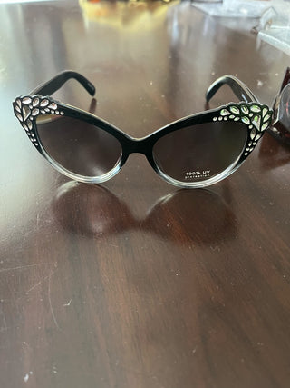 Black Rhinestone Cat Eye Sunglasses