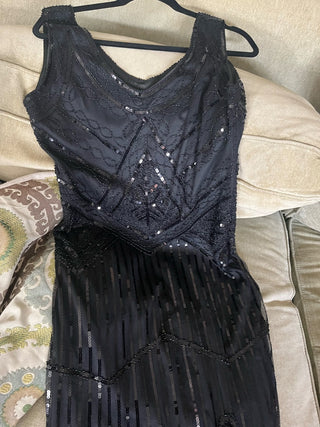 Flapper Black Sequence Dress