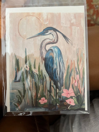 Blue Heron Note Card -