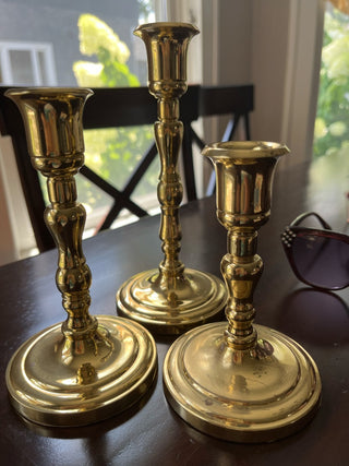 Brass Candlestick Holder 3 piece
