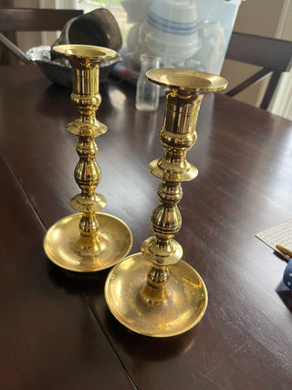 Large Brass Candle stick holders (set 2)