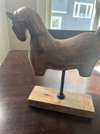 Wood and Metal Mounted Horse