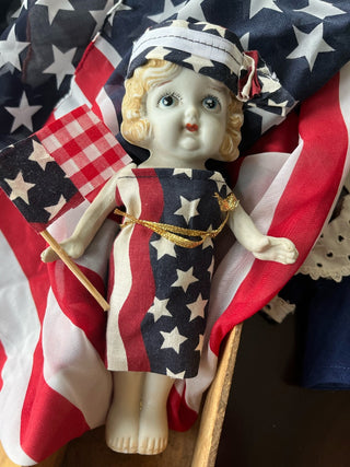 Frozen Charlotte Doll Dressed for the 4th