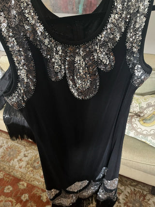 Flapper Silver Sequence Dress