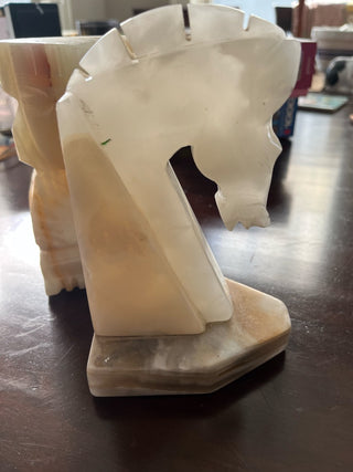 Carved Marble Horse Book End