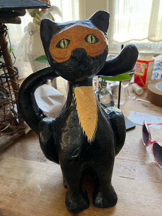 Black Paper Mache Cat