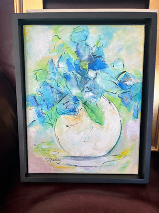 Framed Floral Abstract, Acrylic on Canvas Framed