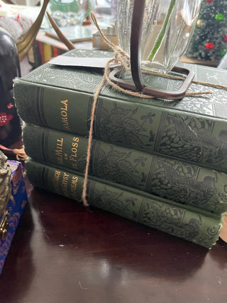 3 pack Antique Green Library Books