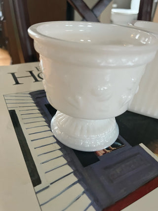 Milk Glass Raised Bowl