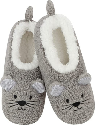 Toddler Barnyard Buddies Sherpa Snoozies - Grey Mouse - Medium
