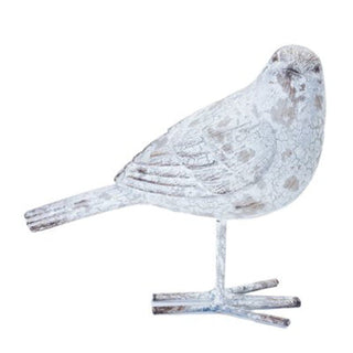 5.5" White Vintage Inspired Resin Bird - Looking Sideways
