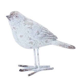 5.5" White Vintage Inspired Resin Bird - Looking Forward