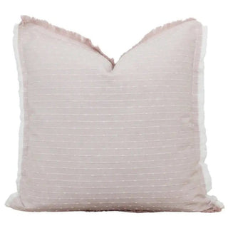 Blush Dotted Fringe Pillow Cover with Insert 20" x 20"