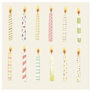 Hester & Cook Birthday Candles Cocktail Napkin - Set of 20