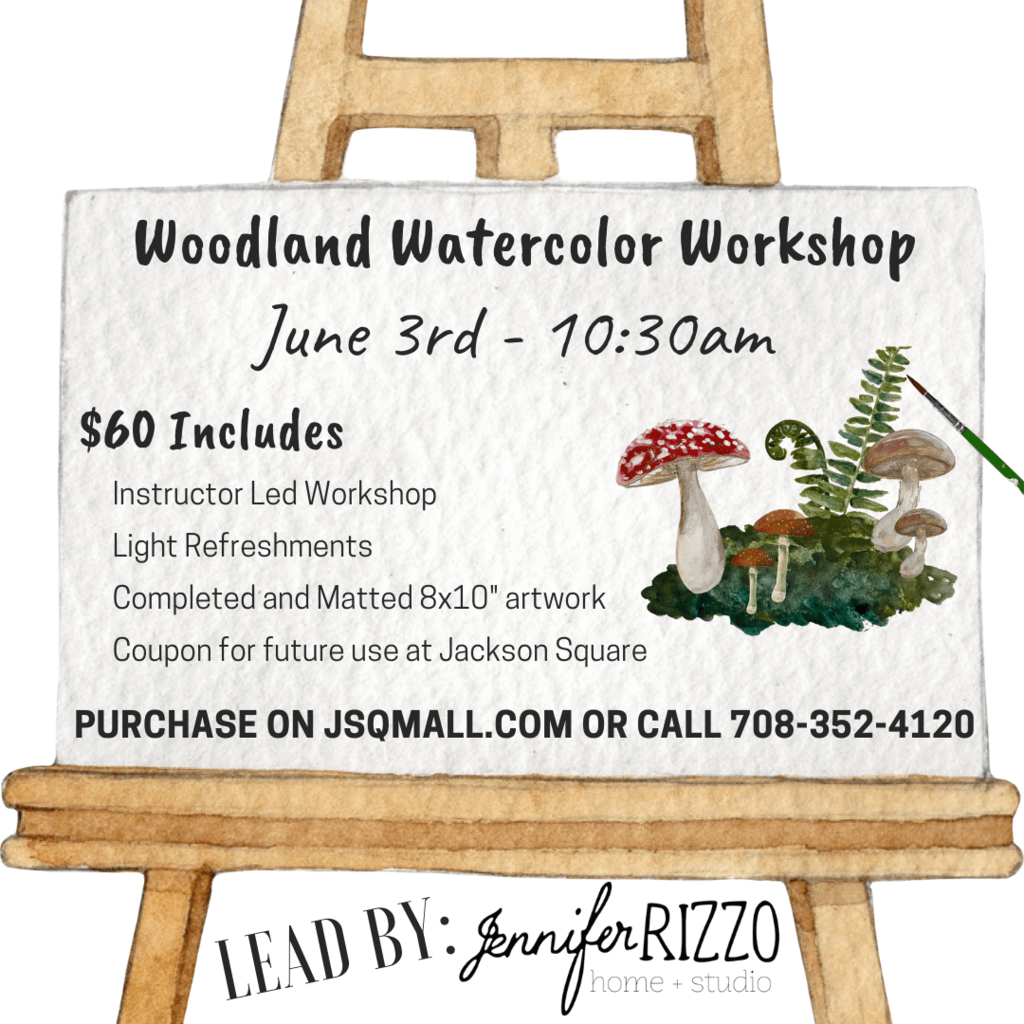 In Person Woodland Watercolor Workshop led by Jennifer Rizzo