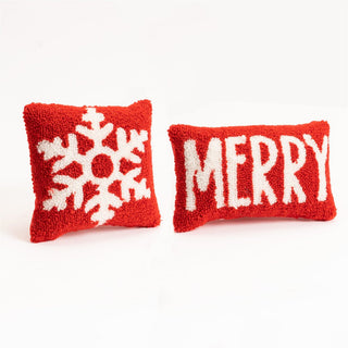Snowflake & Merry Pillow (Set of 2)