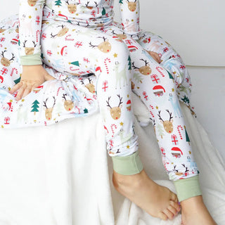 Santa and Friends Holiday Christmas Bamboo Pajamas Kids: 4/5T
