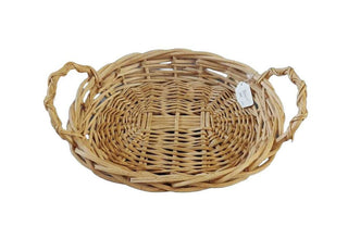 Boho Willow Wicker Serving Tray Basket FIRM