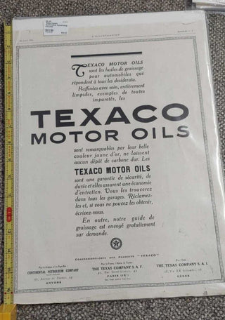1920s French Magazine Automotive Advertising - Texaco