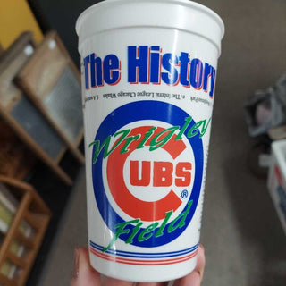 Vintage Chicago Cubs cup, Wrigley Field history cup.