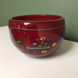 red art glass bowl Murano?
