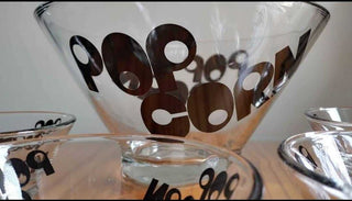(5pc) 1970s Wheaton Glass Popcorn Bowl Set SALE