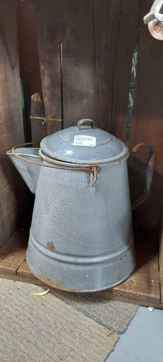 Vintage Metal Percolator Cowboy Coffee Pot 