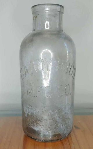 ANTIQUE CANDY BROTHERS MFG. CO. GLASS ADVERTISING JAR (4LBS)