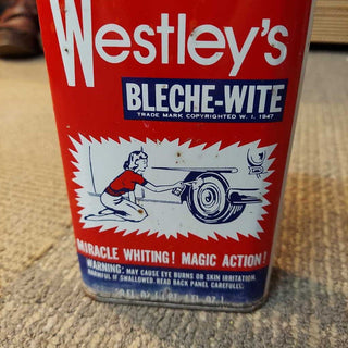Vintage WESTLEY’S Bleche-Wite Whitewall Tire Cleaner Can