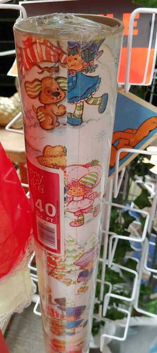 Vintage strawberry shortcake Christmas wrapping paper
