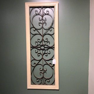 Framed decorative iron wall hanging