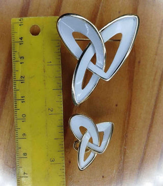 Trifari 1960s Celtic knot brooch and clip on set