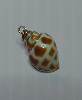 Gold dipped small seashell necklace charm pendant