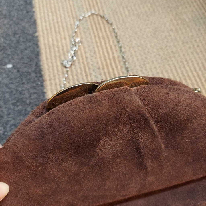 Vintage HL USA Suede Shoulder Bag Clutch Purse - 1950s