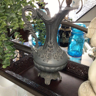 BK Antique Victorian Vase, Metal, Artist stamped