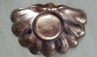1960s Marly Metal Shell Dish / soap trinket dish