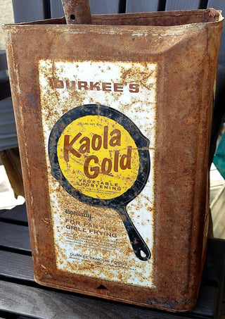 Rustic durkee's kaola gold shortening tin