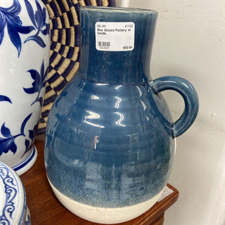 Blue Glazed Pottery w handle