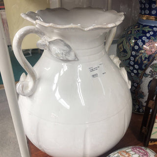 Large white vine ceramic pot