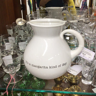It's A Margarita Day Pitcher with Engraved Mix Spoon (Cracked, As Is)-New