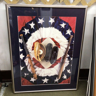 Baseball flag framed poster