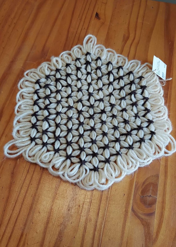 Crochet Loom brown and cream Octagon Trivet Potholder – Jackson Square